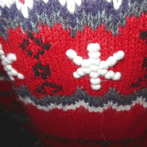 Vtg Neckworks 3D Knit Cardigan Sweater Size XL Alpaca Wool Fair Isle Snowflakes - Picture 5 of 11